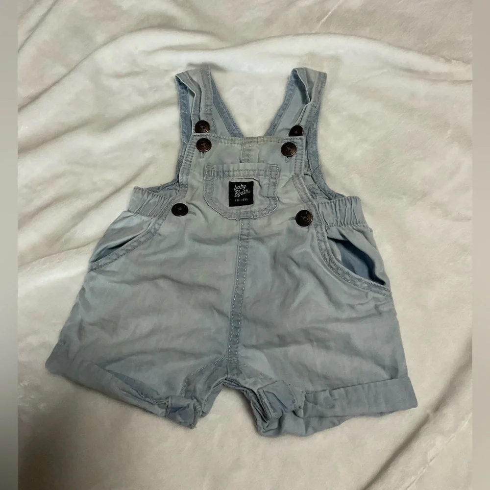 Light Blue OSHKOSH Shortalls - Vintage Baby Overalls SHORTS by Oshkosh B'gosh